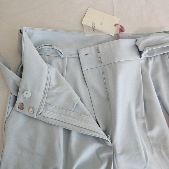 Alex Marie Tia Pleated Hi-Rise Paperbag Pants Light Blue - Picture 5 of 10